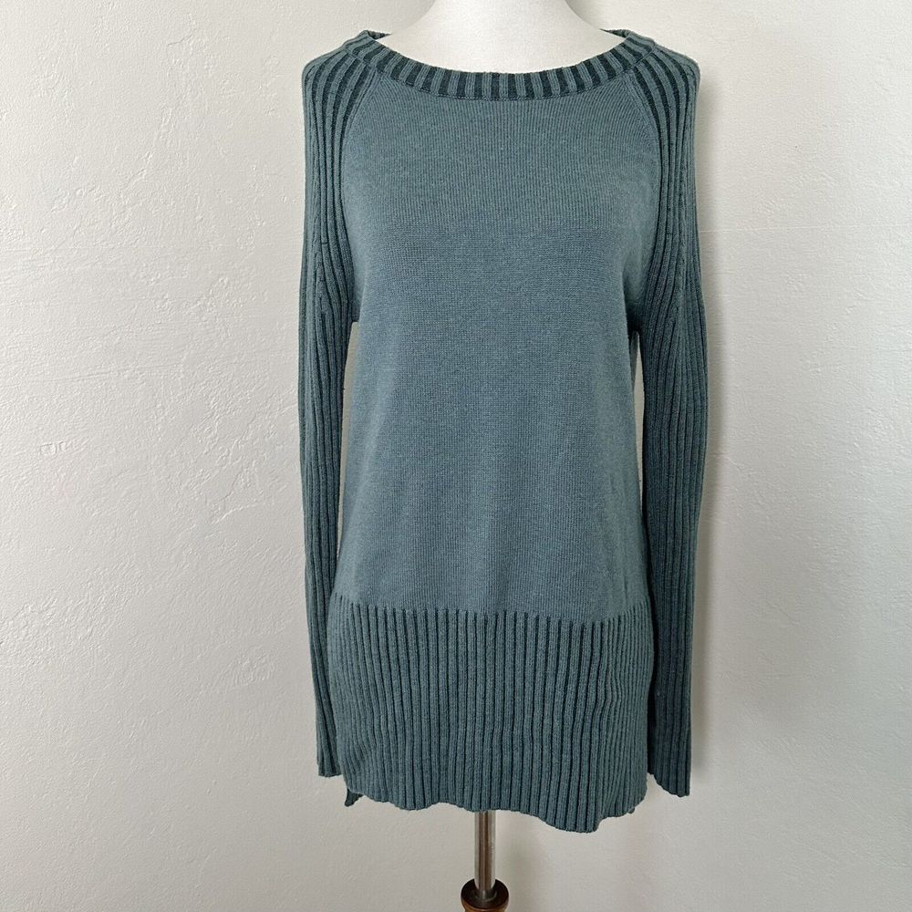 Smartwool Sweater Womens Medium Green Ripple Creek Tunic Long Sleeve Wool Blend